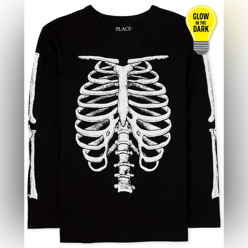 The Children's Place Skeleton Long Sleeve Graphic Tee - S (5-6)